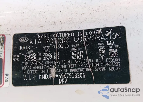 2019 Kia Soul + from USA, damaged, VIN KNDJP3A59K7918206